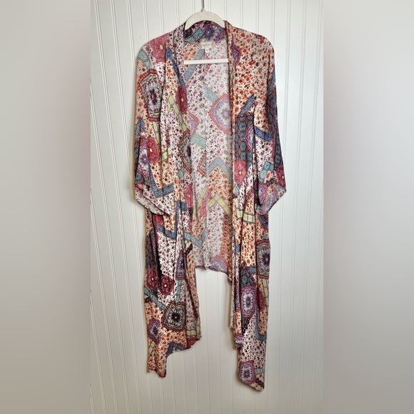 Altar'd State Boho Open Front Asymmetrical Hem Kimono N39 - Picture 1 of 5